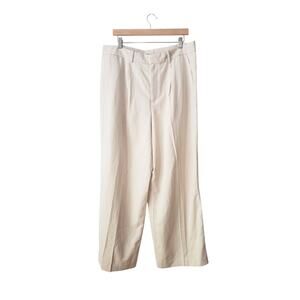 Madewell NWT Slouchy Straight Pants in Drapey Twill Cream Size 14